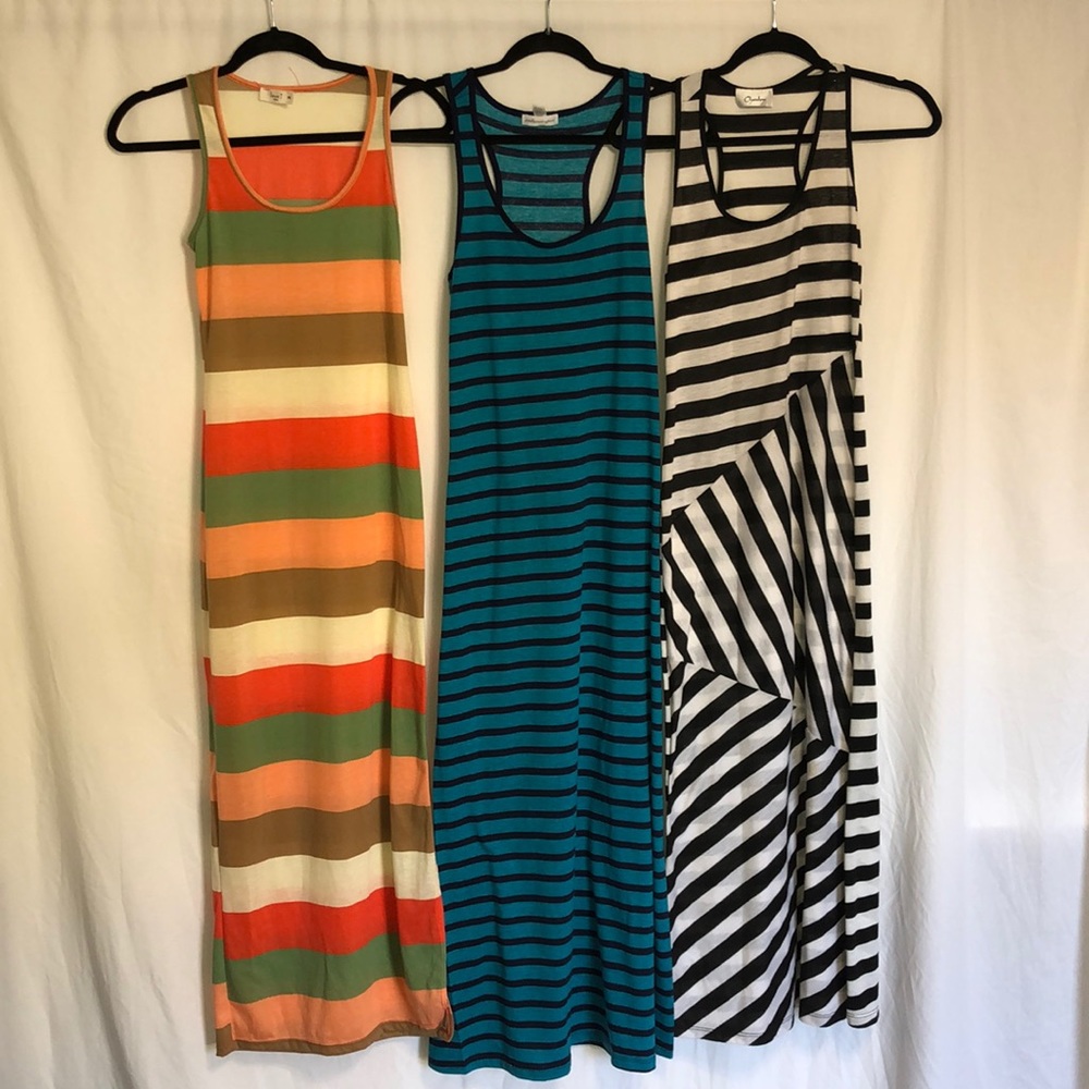 *SOLD* 3 Maxi Stripe Dresses